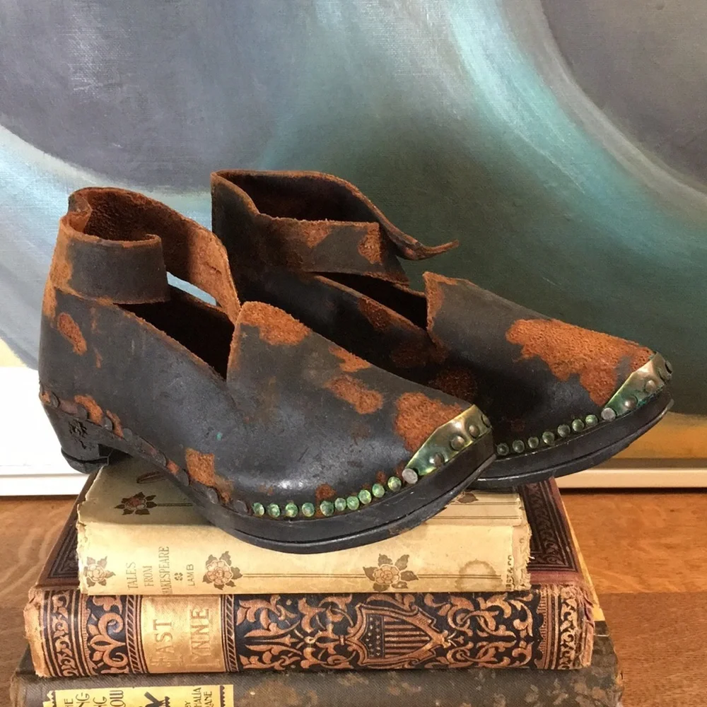 Antique Victorian Edwardian Child Shoes - Picture 1 of 8